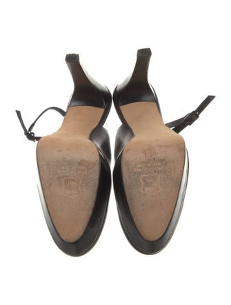 Stuart Weitzman Leather Cutout Accent Slingback Pumps