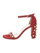 Stuart Weitzman Suede Studded Accents Sandals