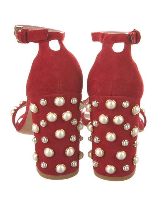 Stuart Weitzman Suede Studded Accents Sandals