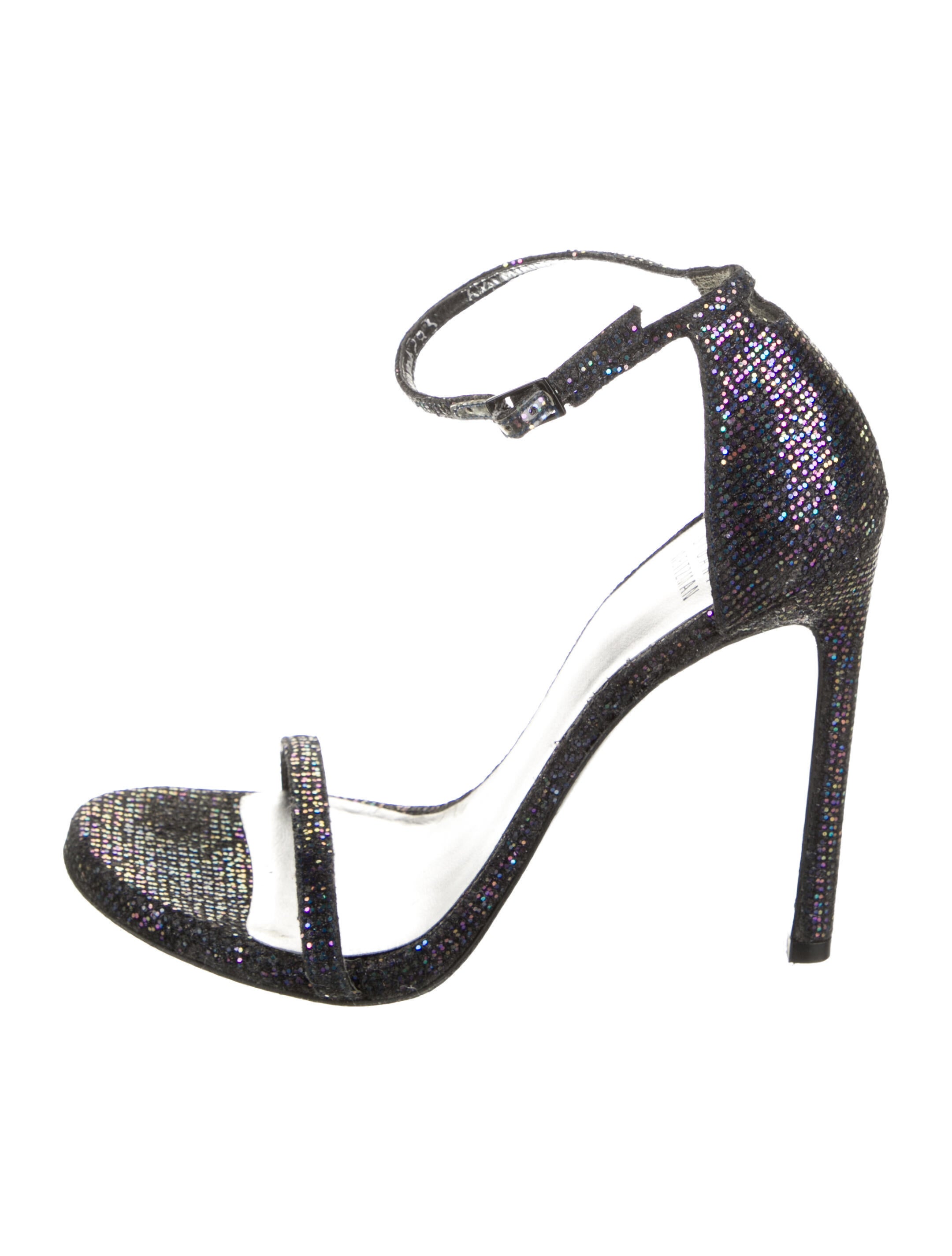 Stuart Weitzman Glitter Glitter Accents T-Strap Sandals
