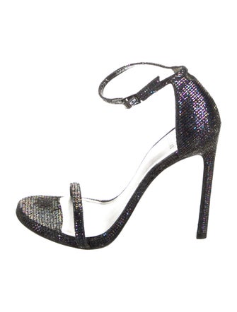 Stuart Weitzman Glitter Glitter Accents T-Strap Sandals