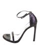 Stuart Weitzman Glitter Glitter Accents T-Strap Sandals