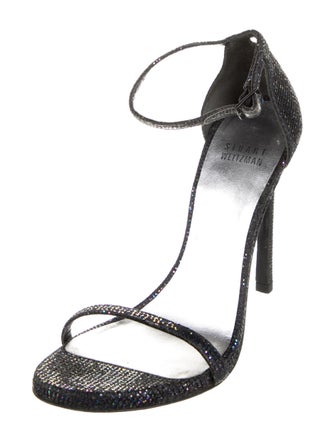 Stuart Weitzman Glitter Glitter Accents T-Strap Sandals