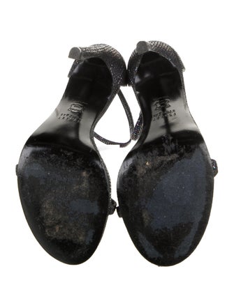Stuart Weitzman Glitter Glitter Accents T-Strap Sandals