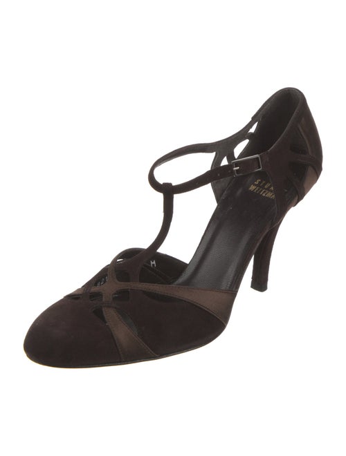 Stuart Weitzman Suede T-Strap Pumps