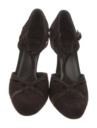 Stuart Weitzman Suede T-Strap Pumps
