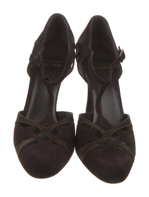 Stuart Weitzman Suede T-Strap Pumps