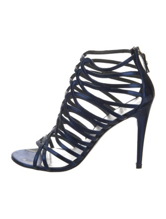 Stuart Weitzman Leather Cutout Accent Gladiator Sandals
