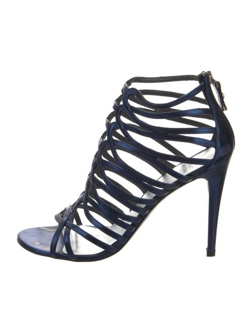Stuart Weitzman Leather Cutout Accent Gladiator Sandals