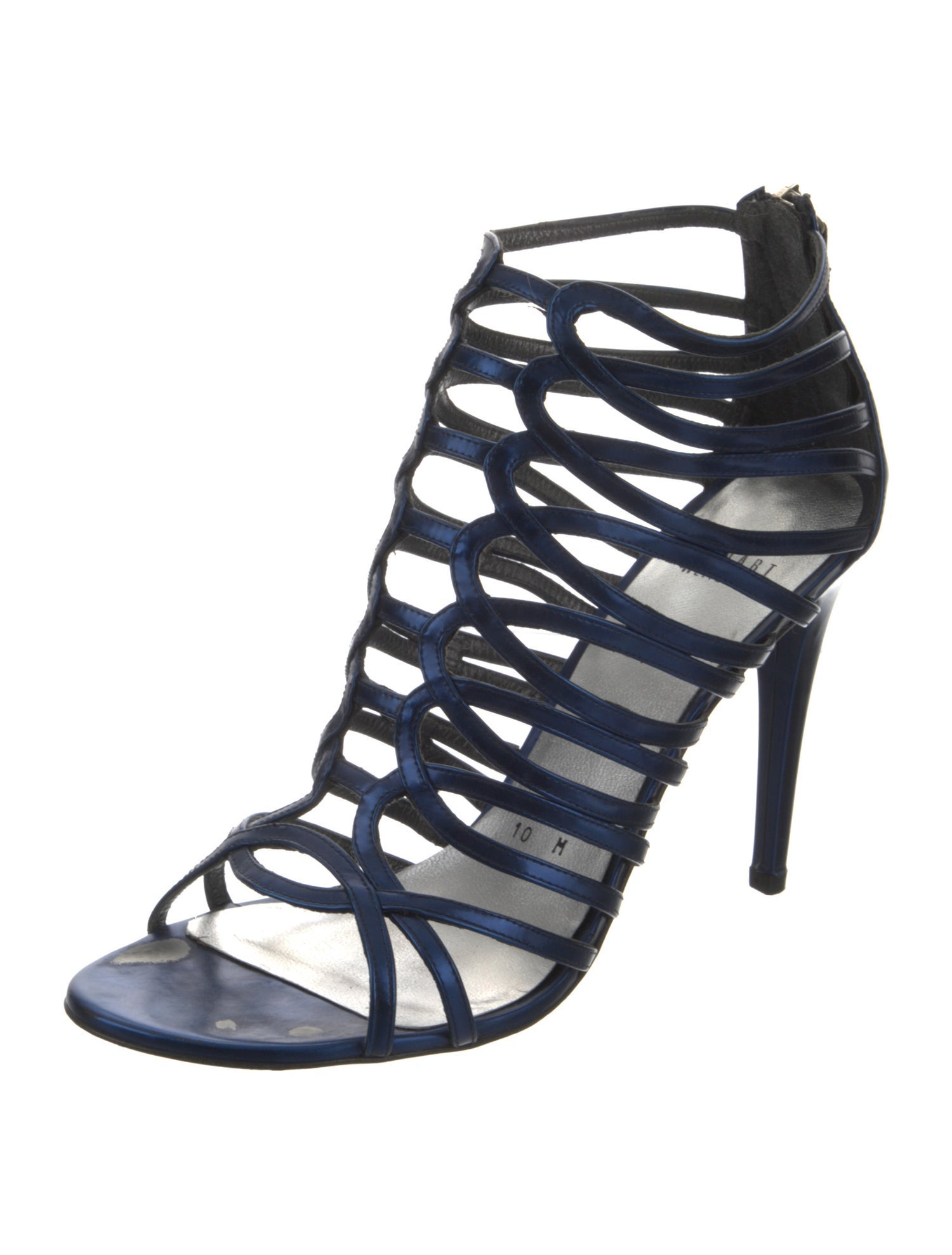 Stuart Weitzman Leather Cutout Accent Gladiator Sandals