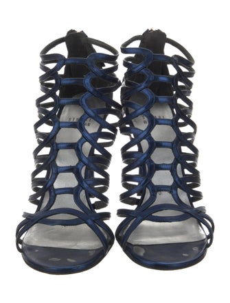Stuart Weitzman Leather Cutout Accent Gladiator Sandals