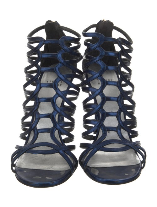 Stuart Weitzman Leather Cutout Accent Gladiator Sandals