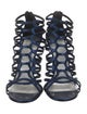 Stuart Weitzman Leather Cutout Accent Gladiator Sandals