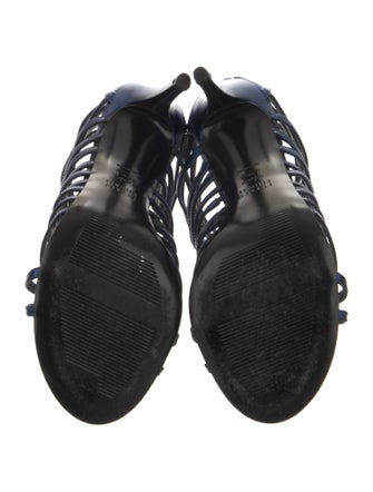 Stuart Weitzman Leather Cutout Accent Gladiator Sandals