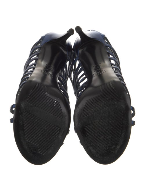 Stuart Weitzman Leather Cutout Accent Gladiator Sandals