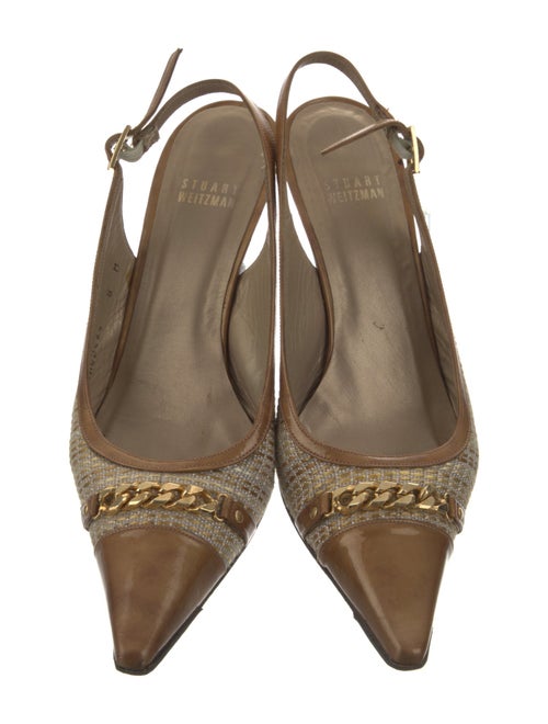 Stuart Weitzman Printed Chain-Link Accents Slingback Pumps