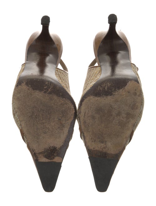 Stuart Weitzman Printed Chain-Link Accents Slingback Pumps