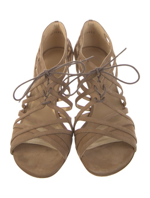 Stuart Weitzman Suede Cutout Accent Gladiator Sandals