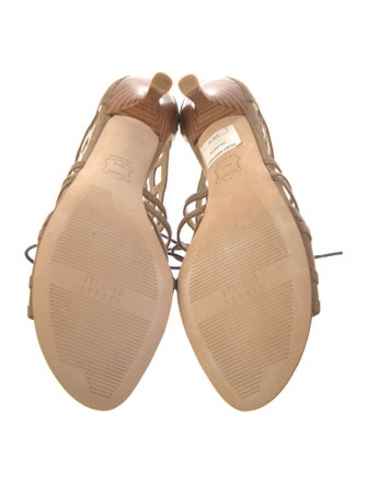 Stuart Weitzman Suede Cutout Accent Gladiator Sandals