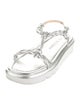 Stuart Weitzman Leather Braided Accents T-Strap Sandals