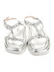 Stuart Weitzman Leather Braided Accents T-Strap Sandals