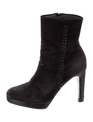 Stuart Weitzman Boots Suede Leather Trim Embellishment 5.5