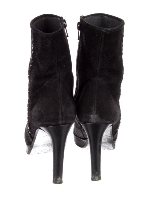 Stuart Weitzman Suede Leather Trim Embellishment Boots