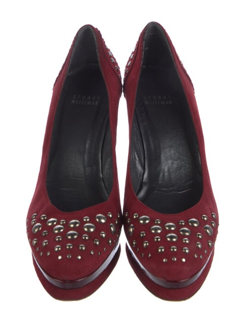 Stuart Weitzman Suede Studded Accents Pumps