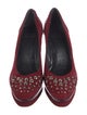 Stuart Weitzman Suede Studded Accents Pumps