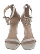 Stuart Weitzman Leather Crystal Embellishments Sandals