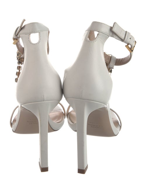 Stuart Weitzman Leather Crystal Embellishments Sandals
