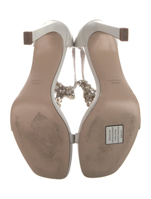 Stuart Weitzman Leather Crystal Embellishments Sandals