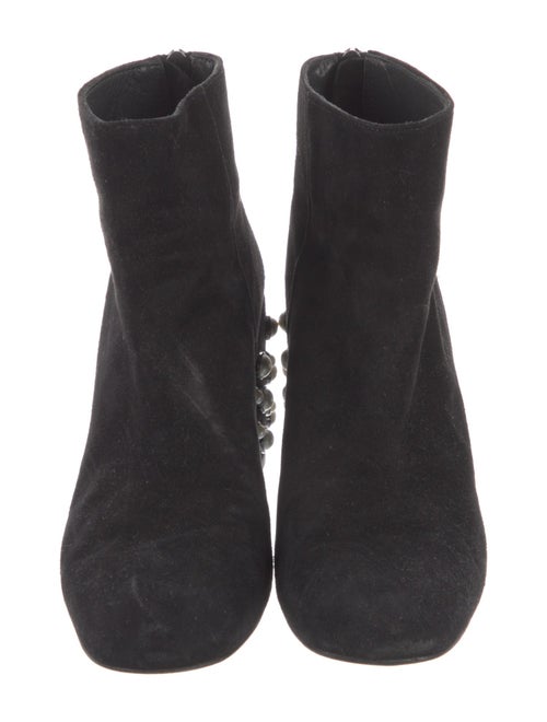 Stuart Weitzman Faux Pearl Accents Suede Boots