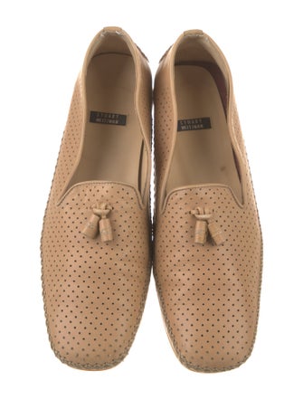 Stuart Weitzman Leather Tassel Accents Loafers