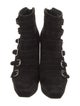 Stuart Weitzman Suede Animal Print Lace-Up Boots