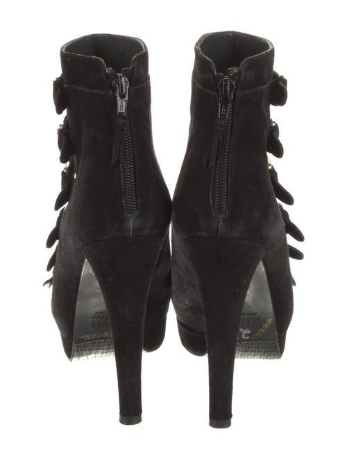 Stuart Weitzman Suede Animal Print Lace-Up Boots