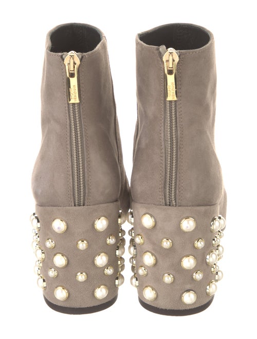 Stuart Weitzman Suede Beaded Accents Boots