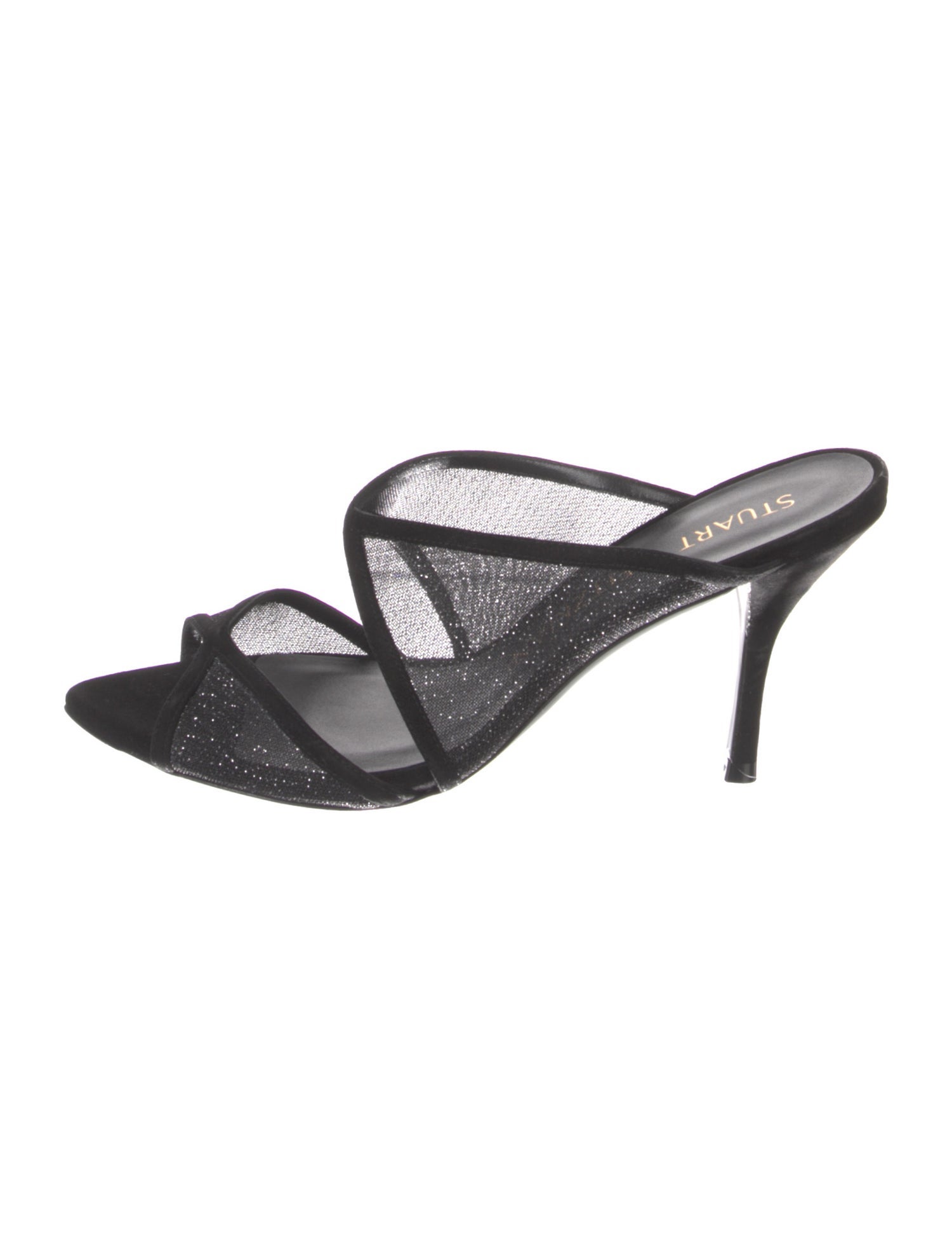 Stuart Weitzman Mesh Glitter Accents Slides