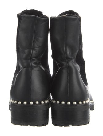 Stuart Weitzman Faux Pearl Accents Leather Chelsea Boots