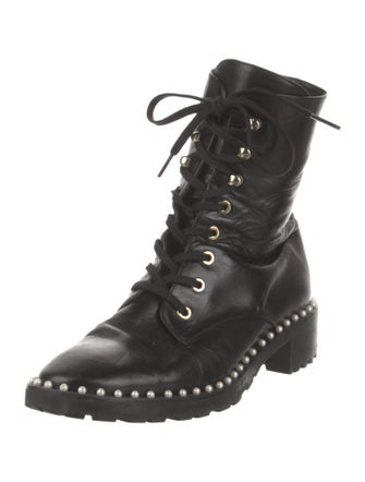 Stuart Weitzman Leather Combat Boots