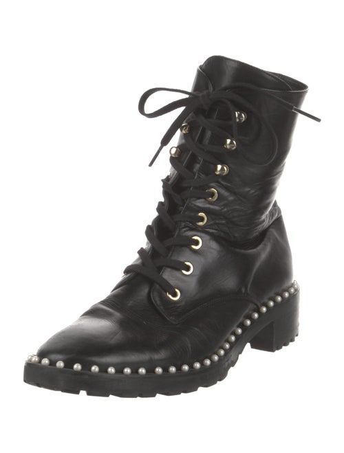 Stuart Weitzman Leather Combat Boots