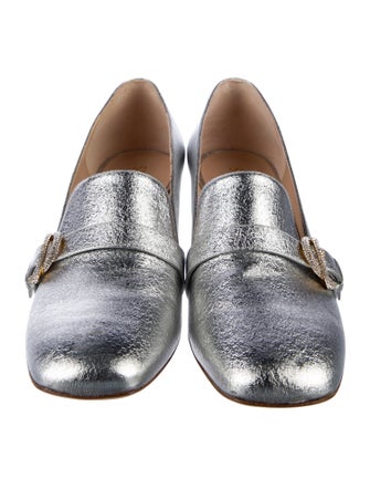 Stuart Weitzman Leather Crystal Embellishments Pumps