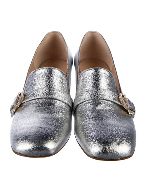 Stuart Weitzman Leather Crystal Embellishments Pumps