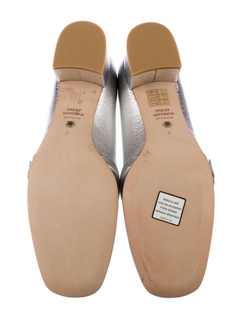 Stuart Weitzman Leather Crystal Embellishments Pumps