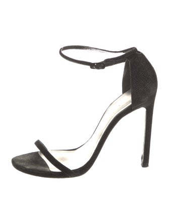 Stuart Weitzman Suede Polka Dot Print Sandals
