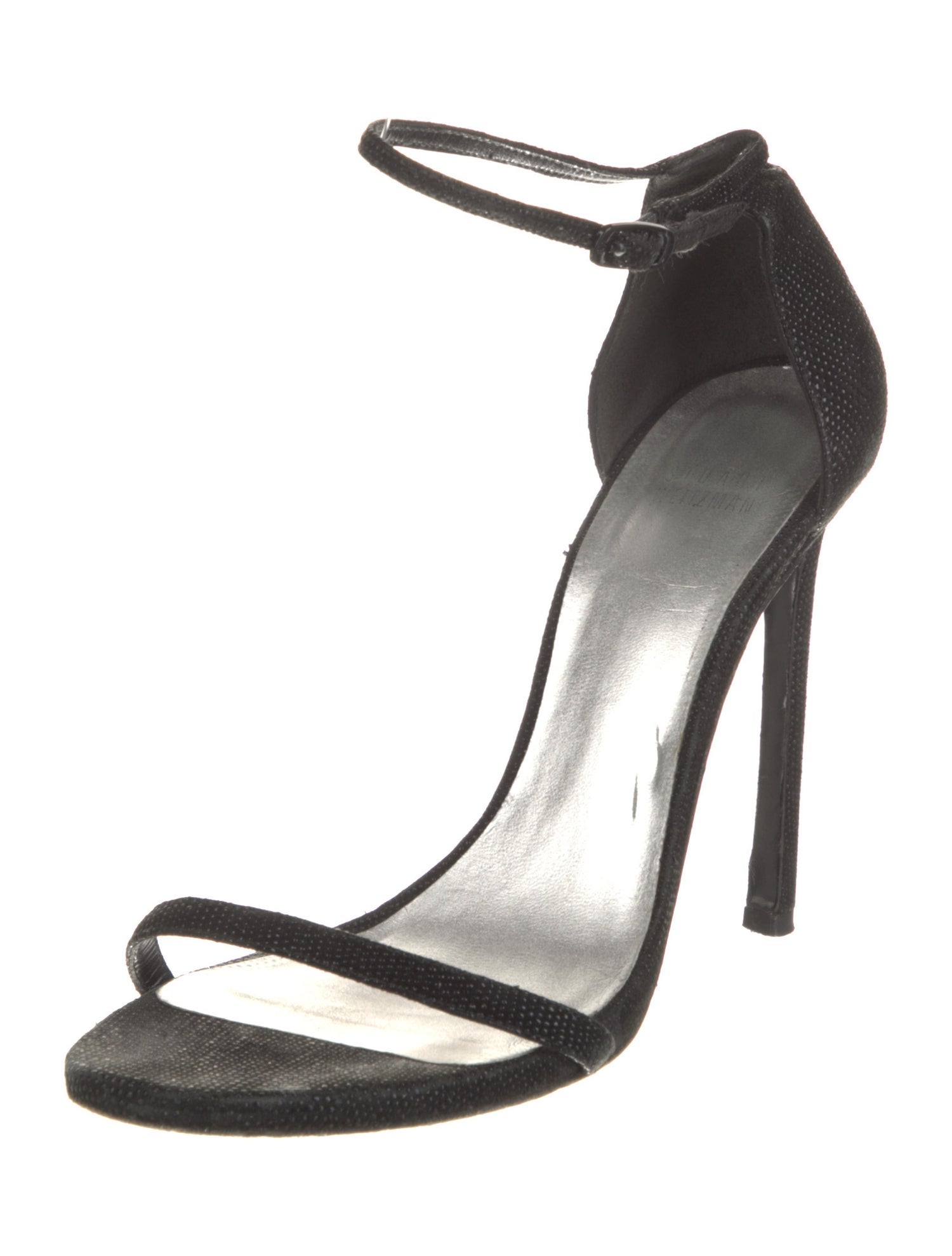 Stuart Weitzman Suede Polka Dot Print Sandals