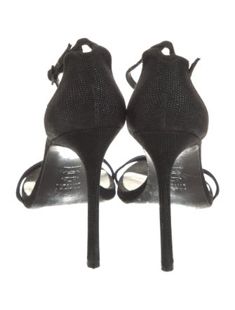 Stuart Weitzman Suede Polka Dot Print Sandals