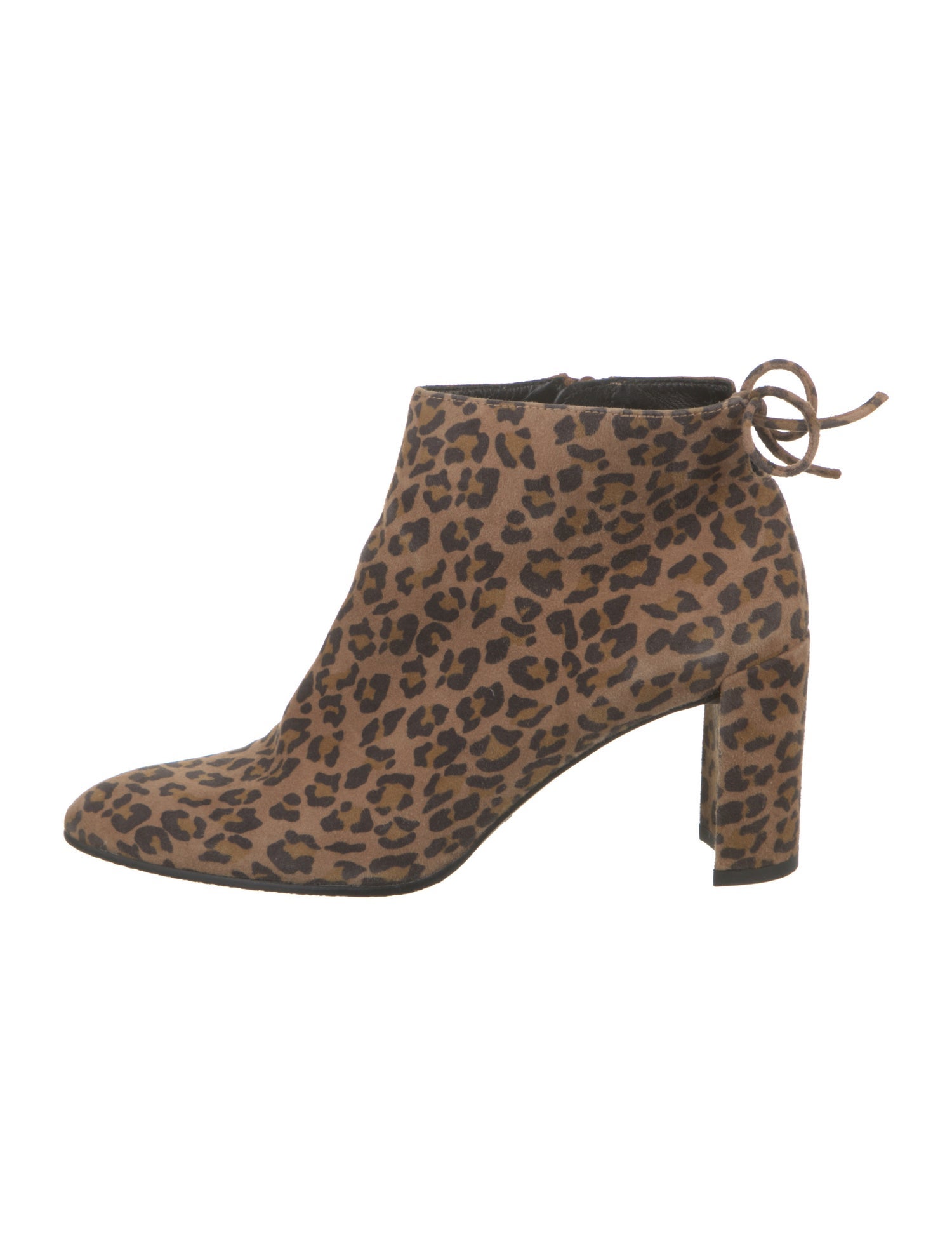 Stuart Weitzman Suede Animal Print Lace-Up Boots