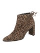Stuart Weitzman Suede Animal Print Lace-Up Boots