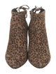 Stuart Weitzman Suede Animal Print Lace-Up Boots